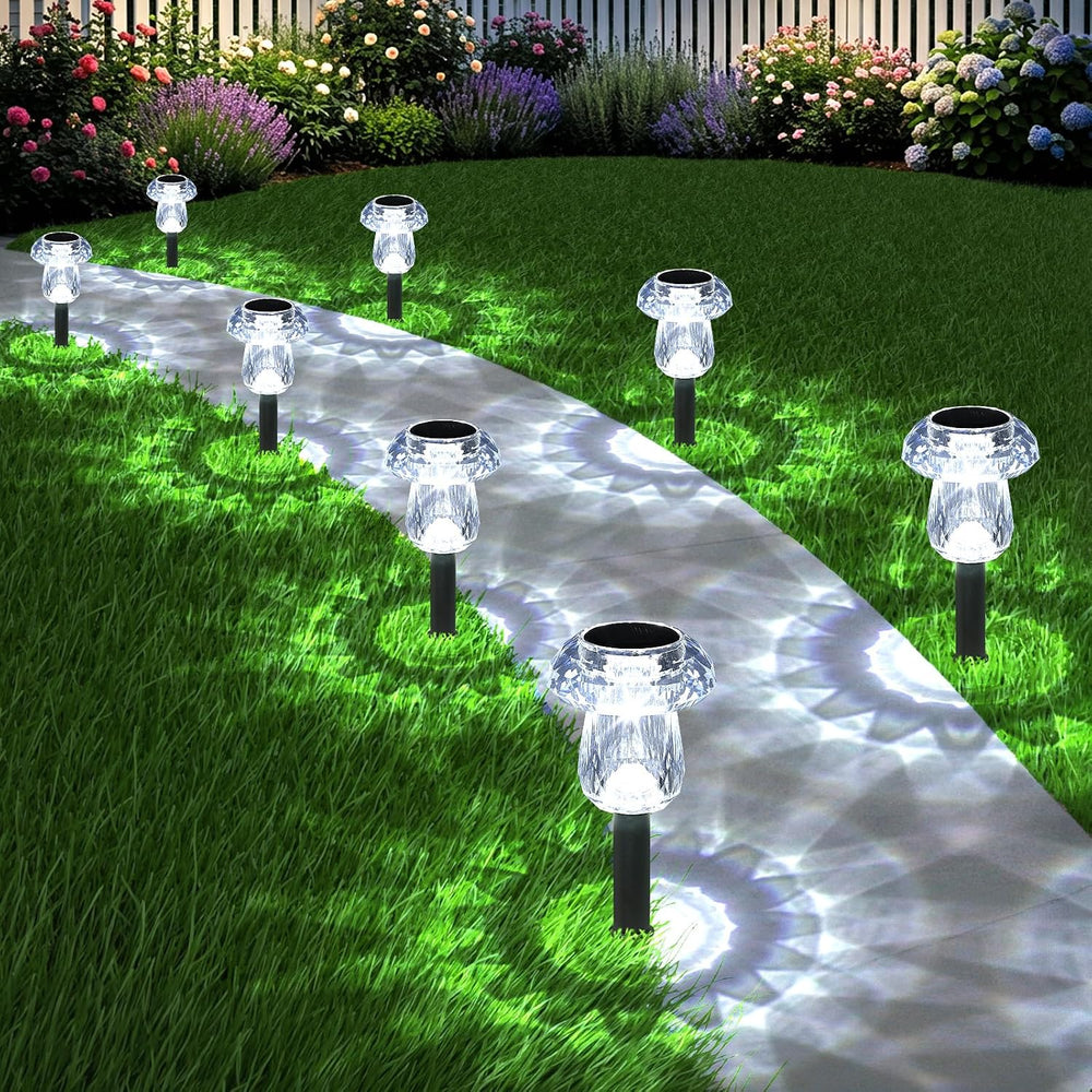 16Pack Solar Garden Lights Outdoor Cool White Mushroom Decor