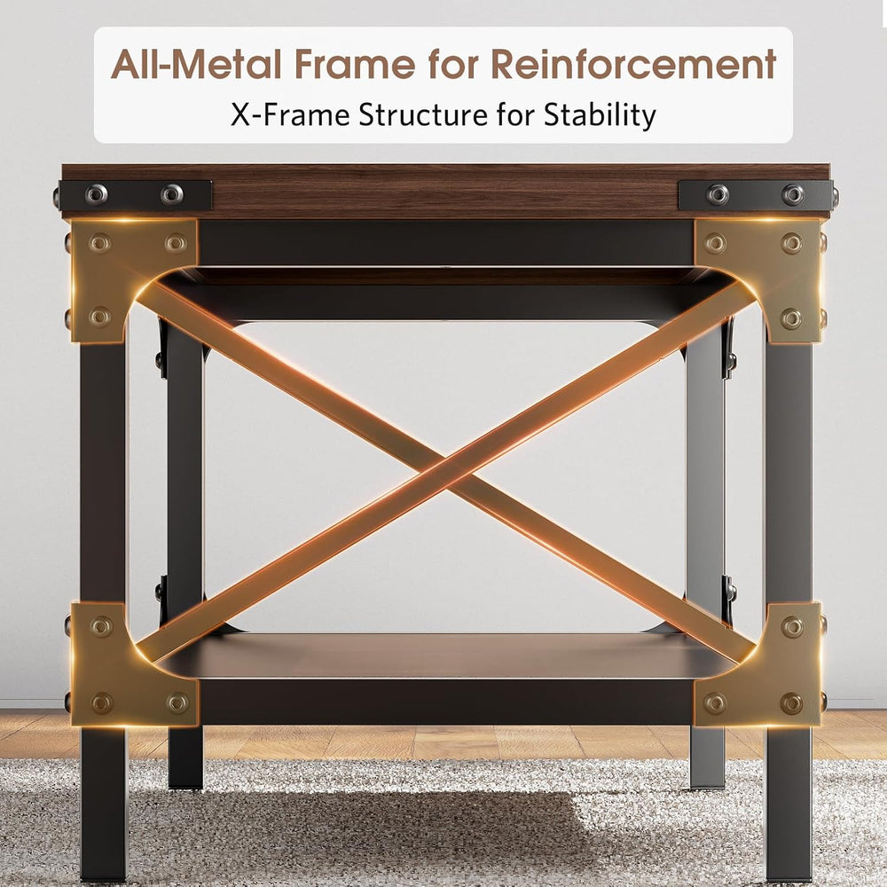Rectangle Coffee Tables for Living Room, Wood Rectangular Coffee Table, 2 Tie...