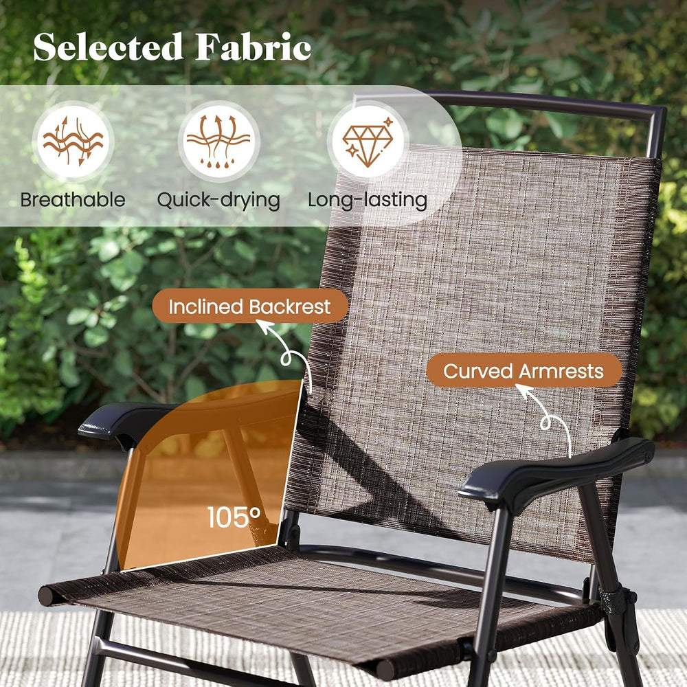 Goplus Patio Bistro Set, 3-Piece Patio Dining Furniture Set with Round Temper...