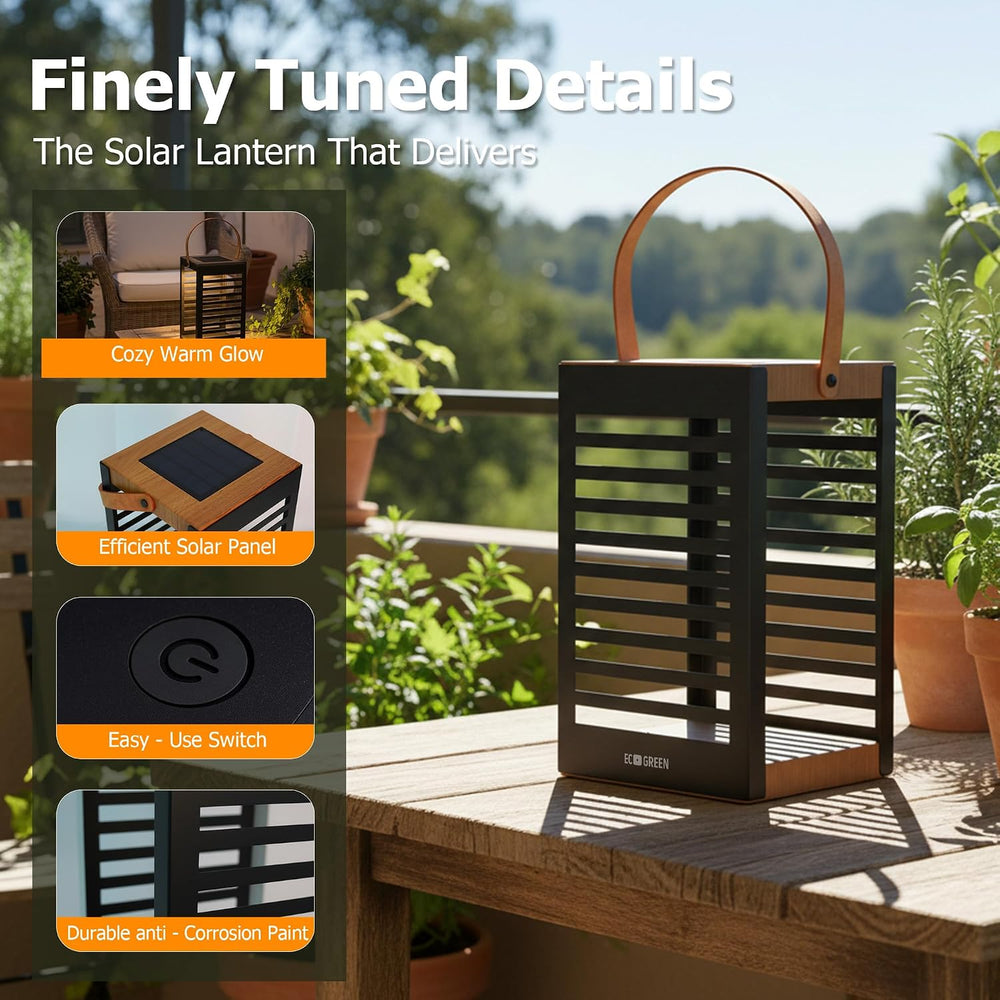EcoGreen Solar Floor Lamp, Solar Lanterns Outdoor Waterproof for Yard