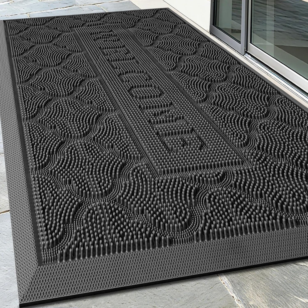 FRAMICS Front Door Mat Outside Entrance, Rubber Door Mats Welcome 24"x36...