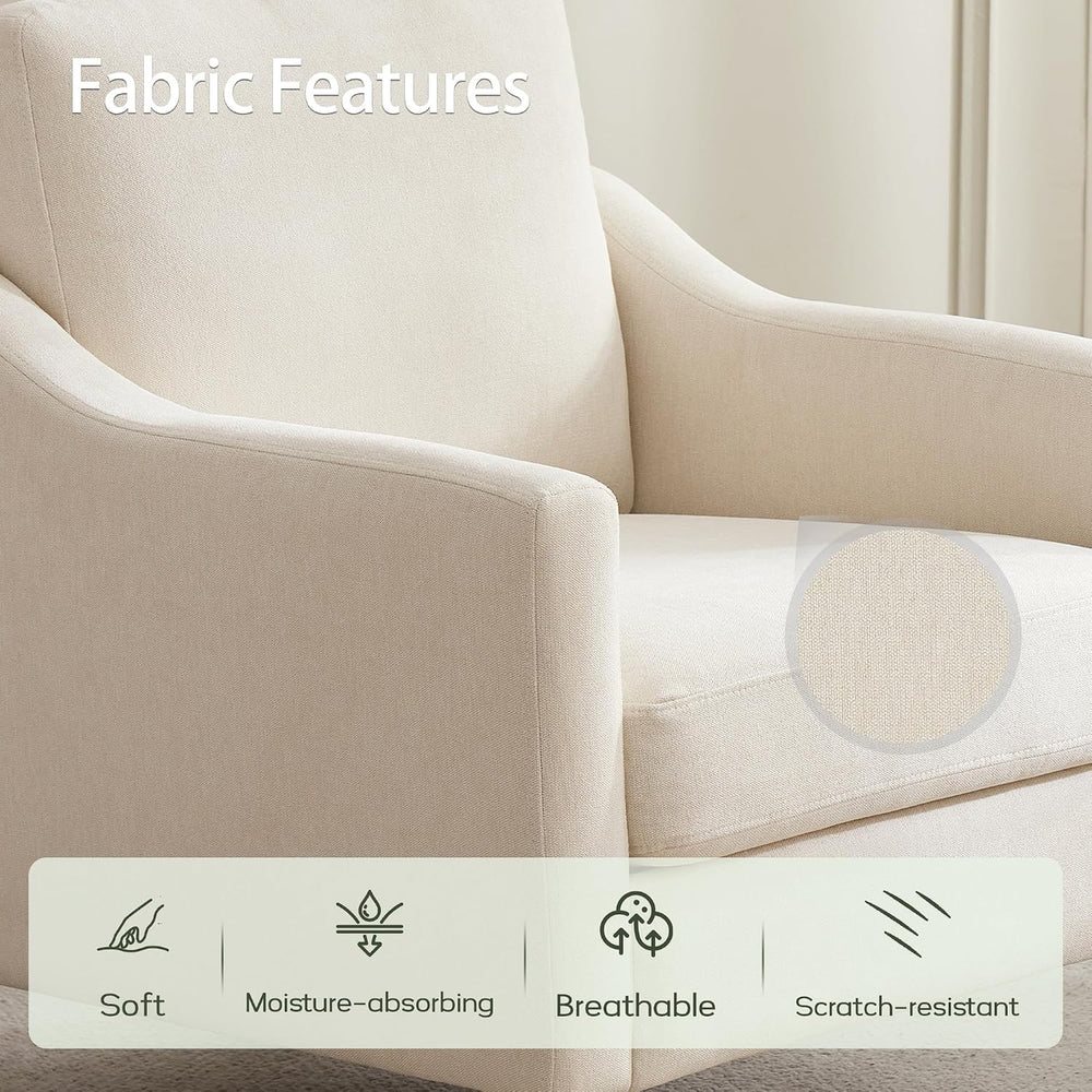 VKNOW Accent Chairs, Modern Upholstered Armchairs, Beige