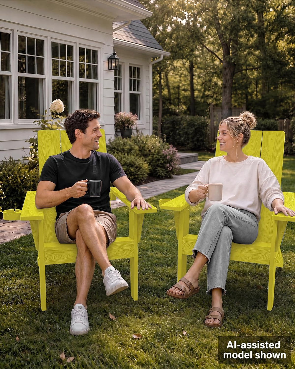 MXIMU Adirondack Chairs Set of 2, 450lb Capacity & 33in Tall Backrest