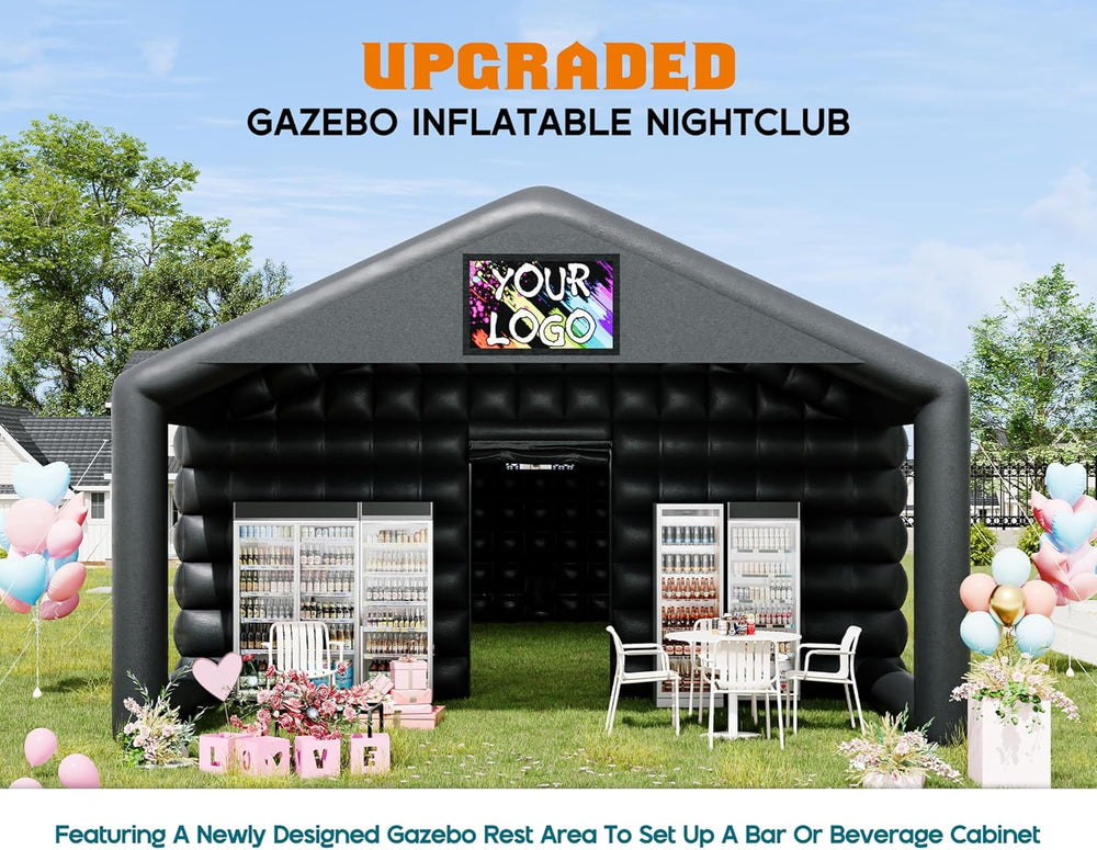 SPECRAFT 39 x 20 x 14 FT Black Inflatable Nightclub Tent with Pavilion
