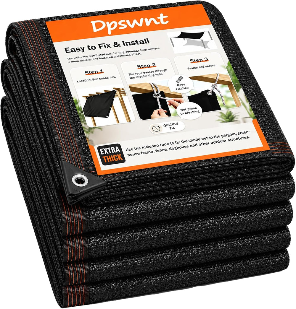 Shade Cloth for Garden, 90% Shade Tarp with Grommets, 20x20FT