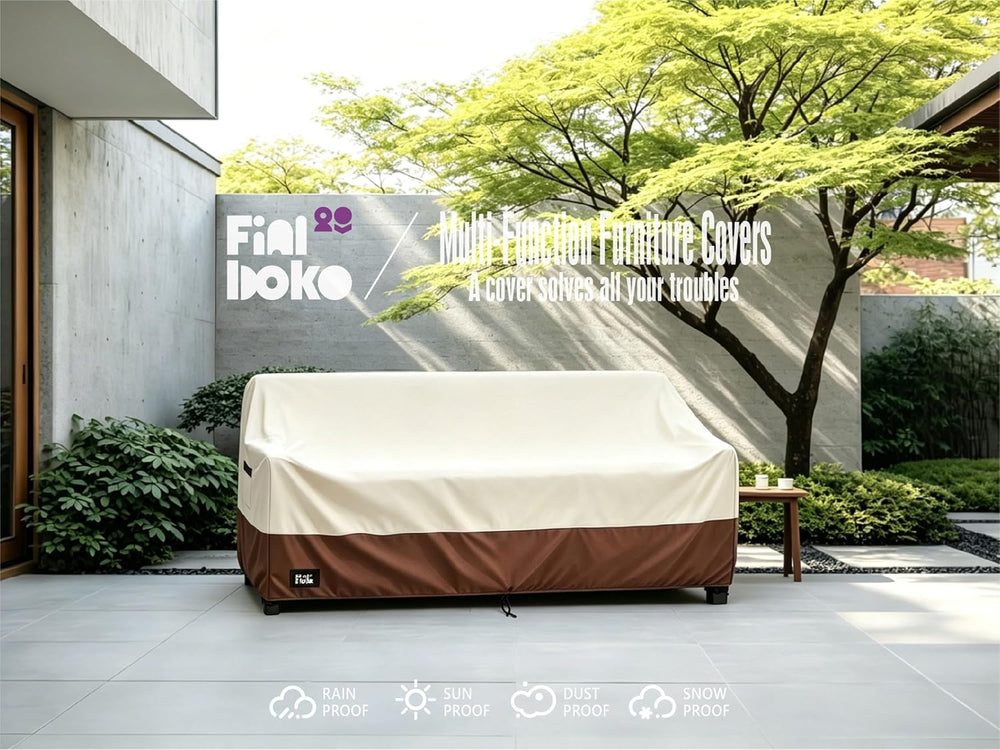 3-Seater Outdoor Sofa Cover, 85Wx38Dx35H inches Outdoor Furniture Covers Wate...