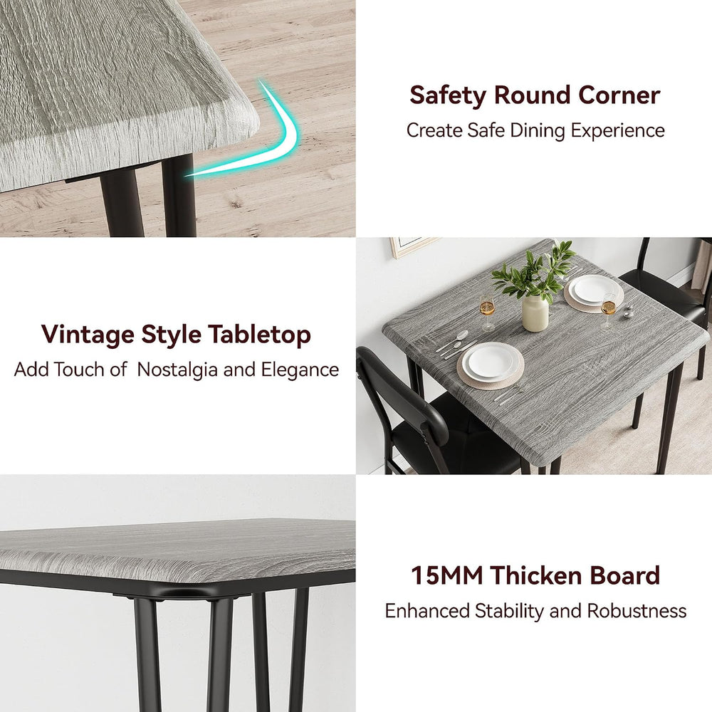 IDEALHOUSE Dining Table Set for 4, Kitchen Table with Upholstered Chairs for ...