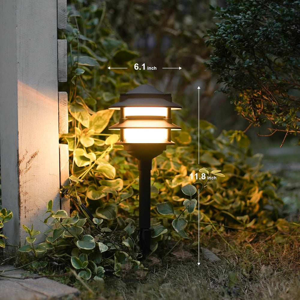 GOODSMANN Landscape Lighting 4PK Pathway Lights Low Voltage 2.2 Watt LED 12V ...