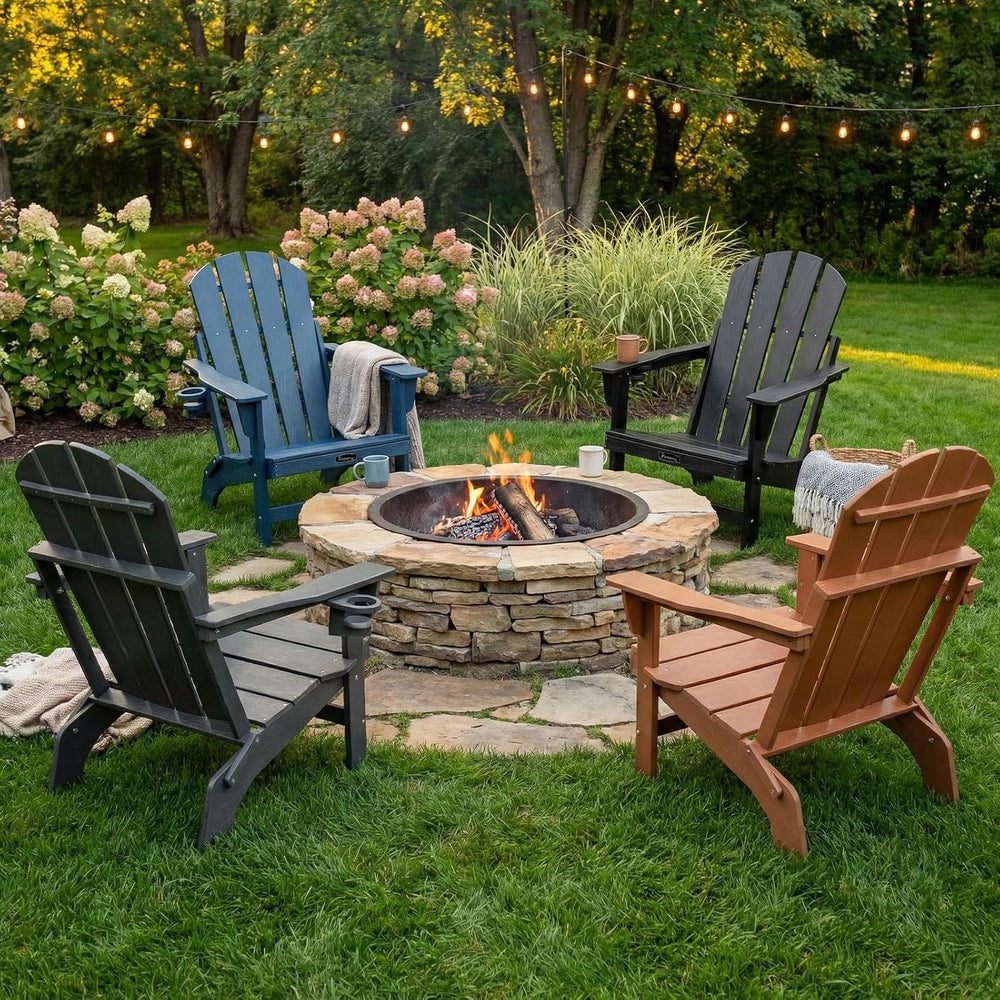 FUNBERRY Oversized Folding Adirondack Chair, Stable Fire Pit Chairs 400LBS