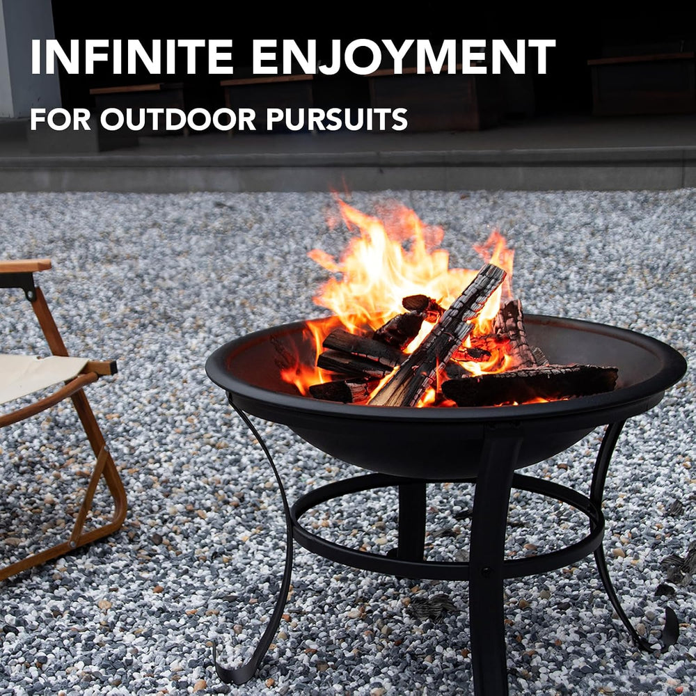 Panovue 22 in Firepit for Outside Outdoor Small Fire Pit with Mesh Lid