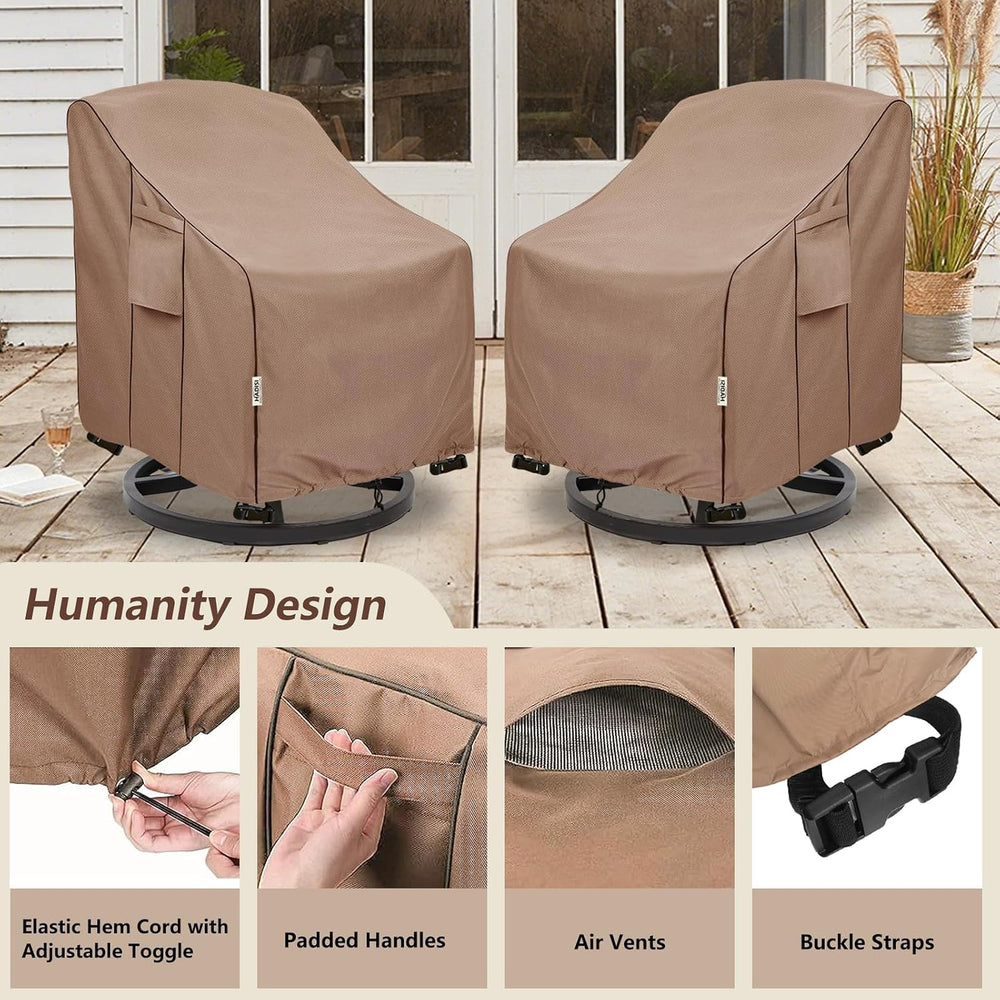Patio Chair Covers for Outdoor Furniture Waterproof 2 Pack, Heavy Duty Waterp...