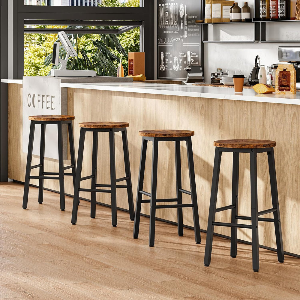HOOBRO Bar Stools, Barstools Set of 4,Counter Height Barstools, 24.8" Ba...