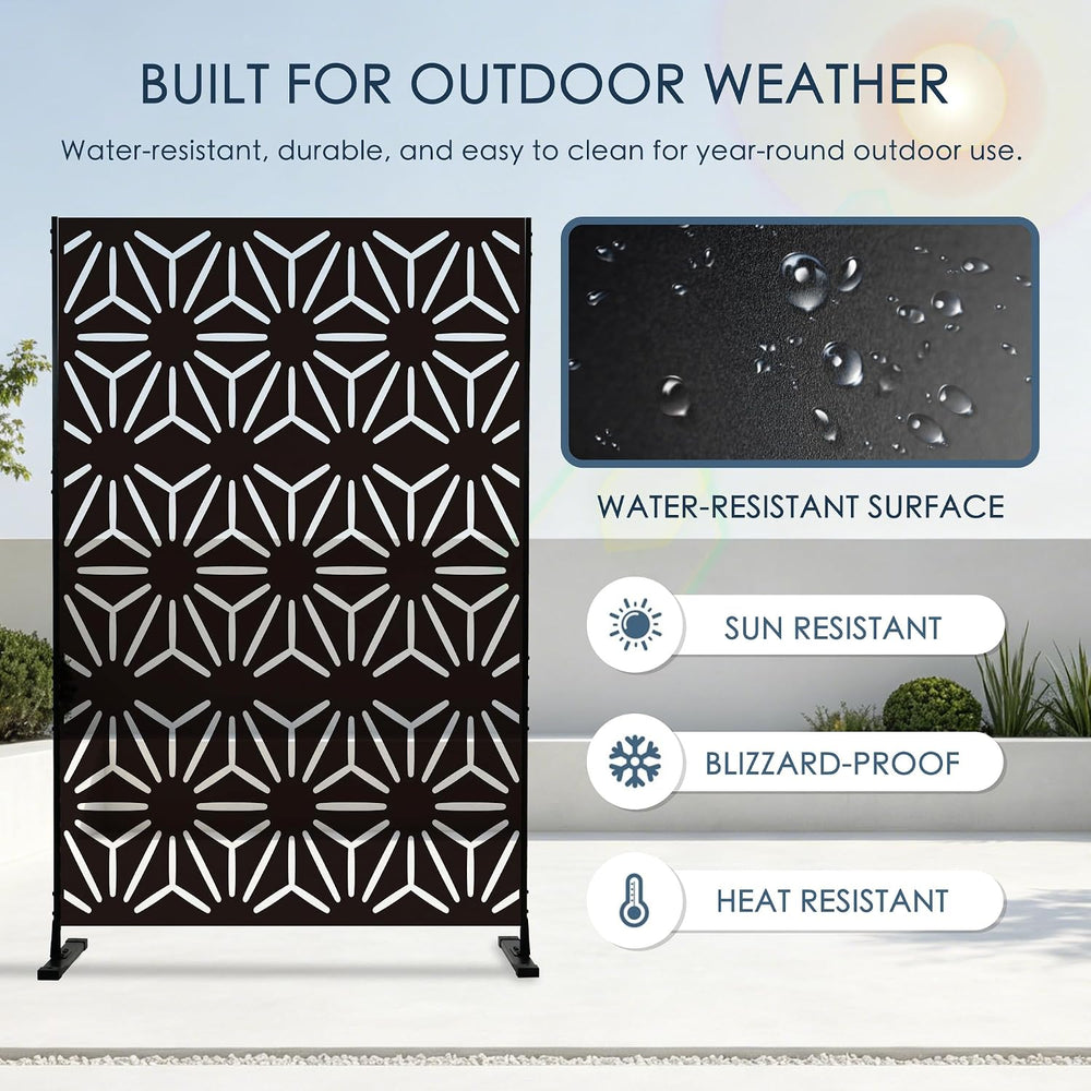 Kozyard Metal Privacy Screen 74" H x 47.2" W Decorative Outdoor Div...
