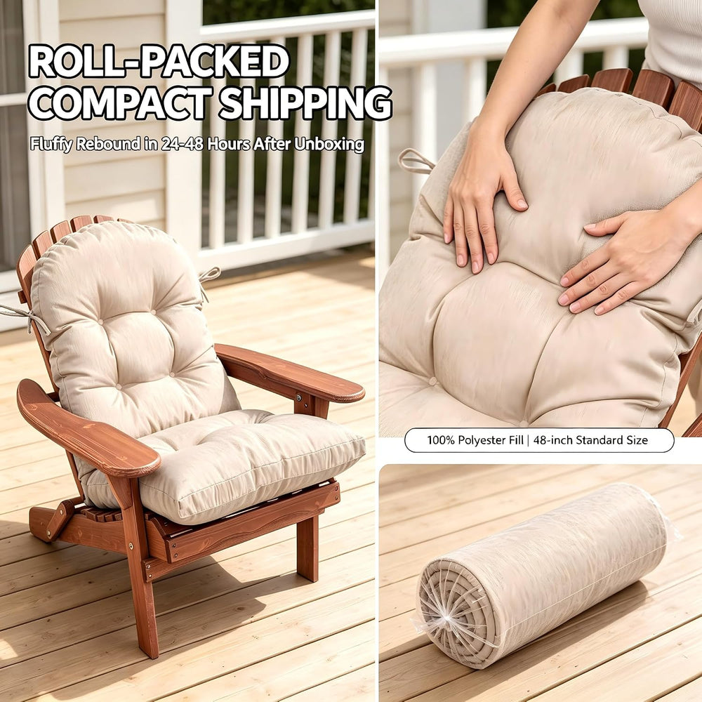 QILLOWAY Outdoor High Back Chair Cushion for Adirondack, All Weather Rocking ...