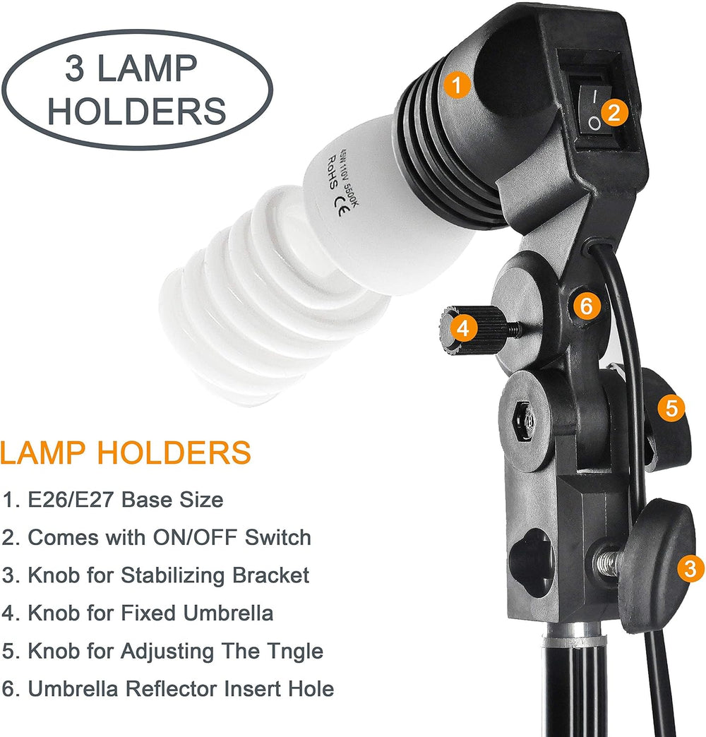 EMART Umbrella Photography Lighting Kit with 45W 5500K Bulb for Studio