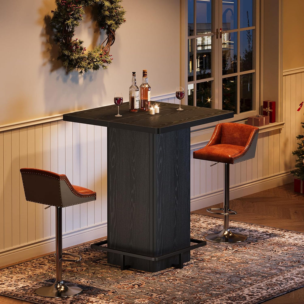 Tribesigns Bar Table, 39.37" High Square Pub Table for Small Bars, Dinin...