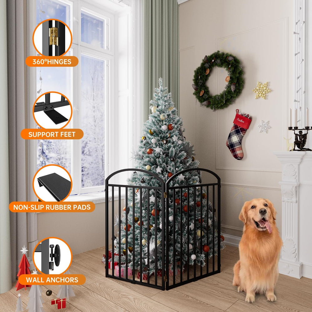 SNUOWU 2 Panels Full Matel Freestanding Dog Gates, 48" Extra Wide 36&quo...