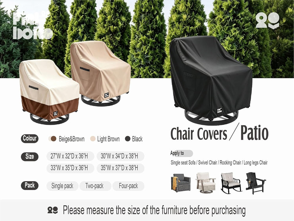 Patio Chair Covers 2 Pack,30Wx34Dx38H inches Outdoor Chair Covers,100% Waterp...