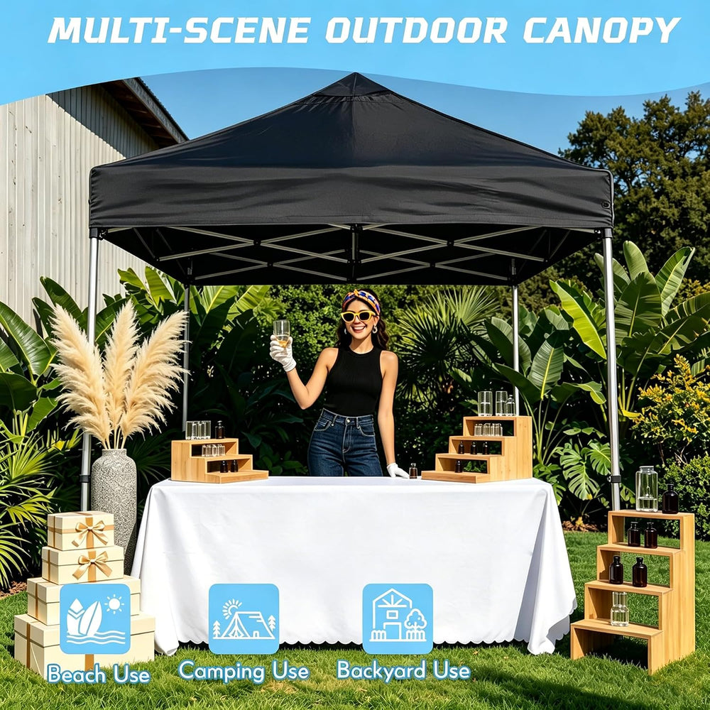 10x10 Pop Up Canopy Tent with 3 Sidewalls & Double Roof Vents