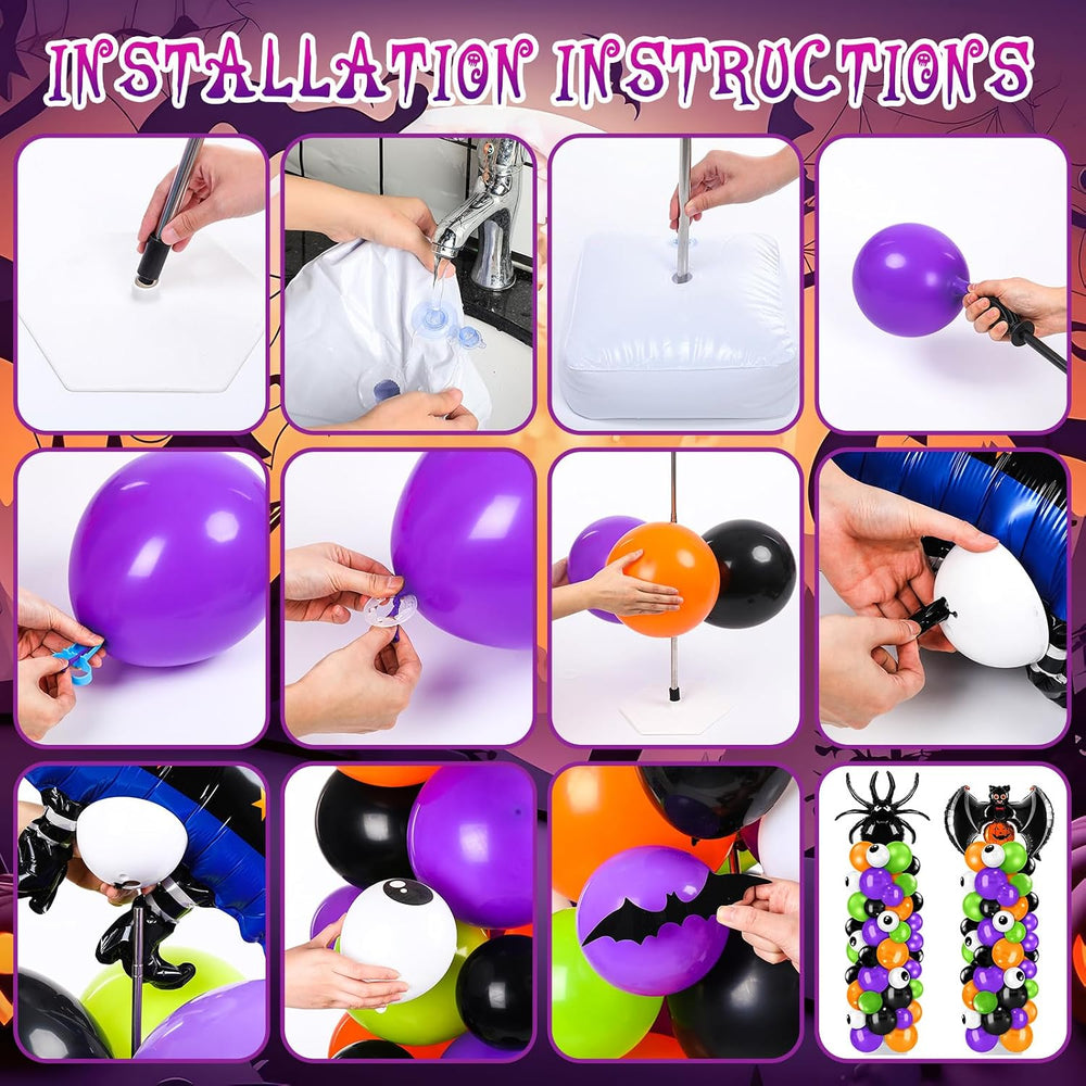 Kasyat 2 Sets Halloween Balloon Column Kit, Bat, Spider