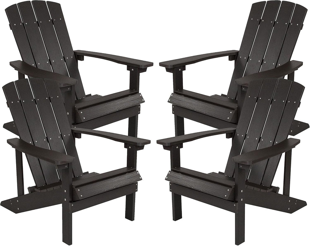 Flash Furniture Charlestown Indoor/Outdoor Faux Wood Adirondack Chairs, Weath...