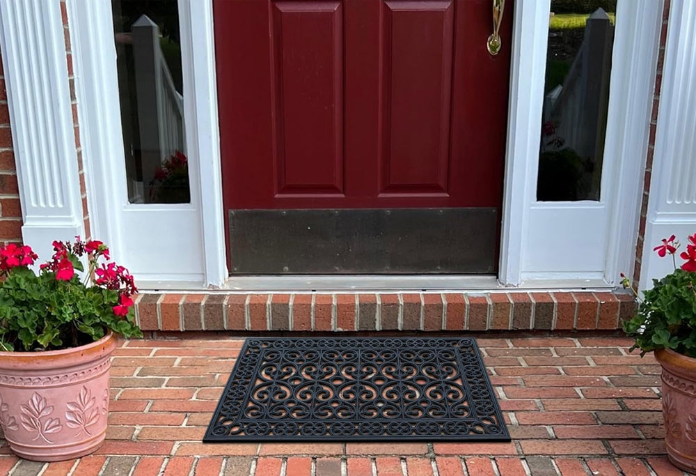A1 Home Collections 9-LB Heavy Duty Rubber Doormat 24"×36" - Won