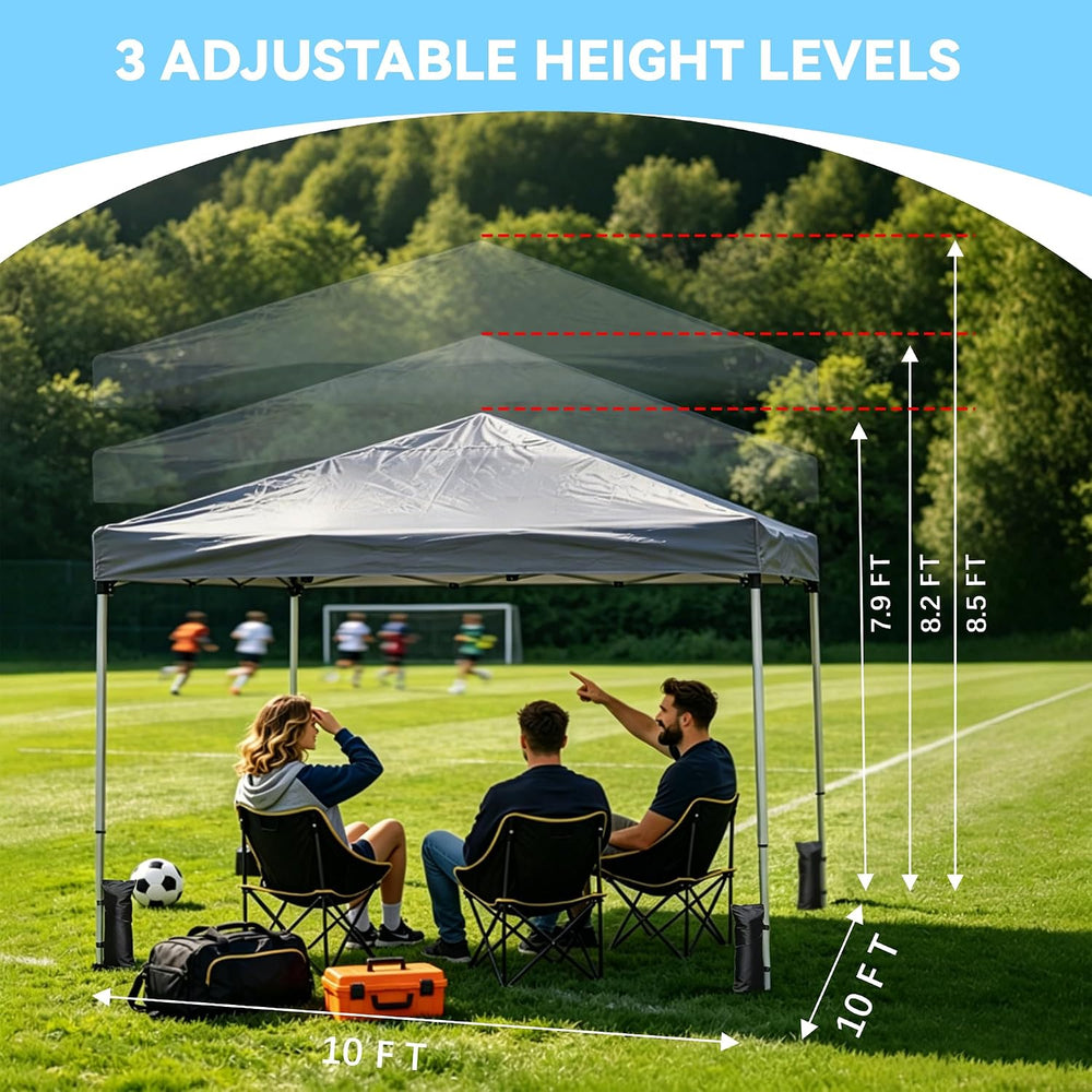 10x10 Pop Up Canopy Tent with 3 Sidewalls & Double Roof Vents