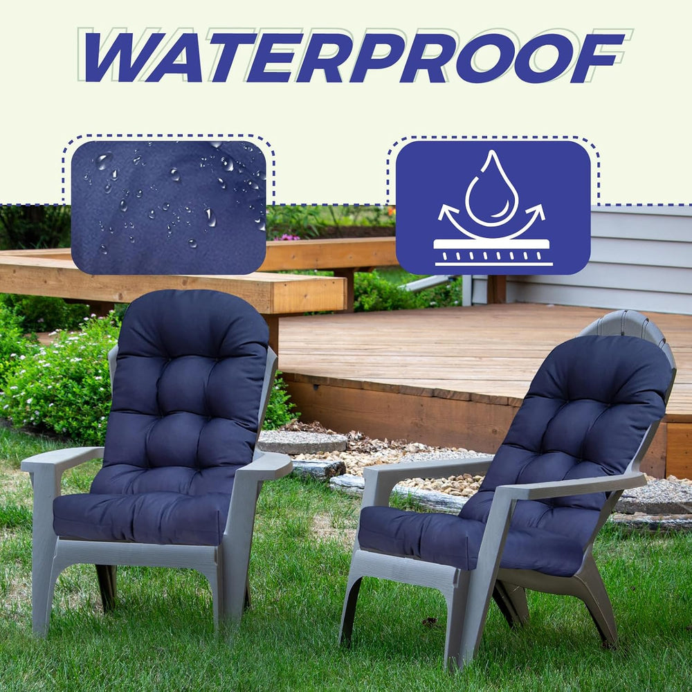 Outdoor Adirondack Chair Cushions Set of 2 Waterproof Dark Green