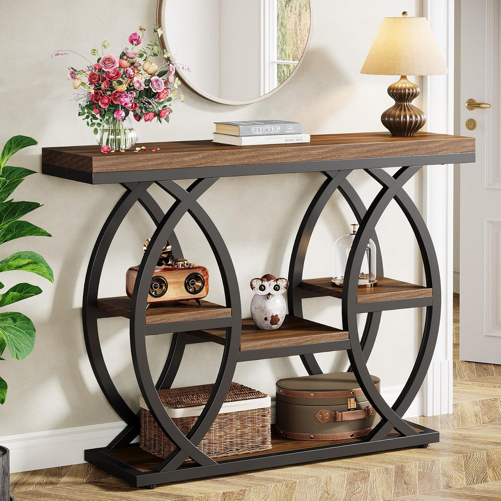 Tribesigns 39.4" Console Table, Sofa Table, Accent Tables, Rustic Brown
