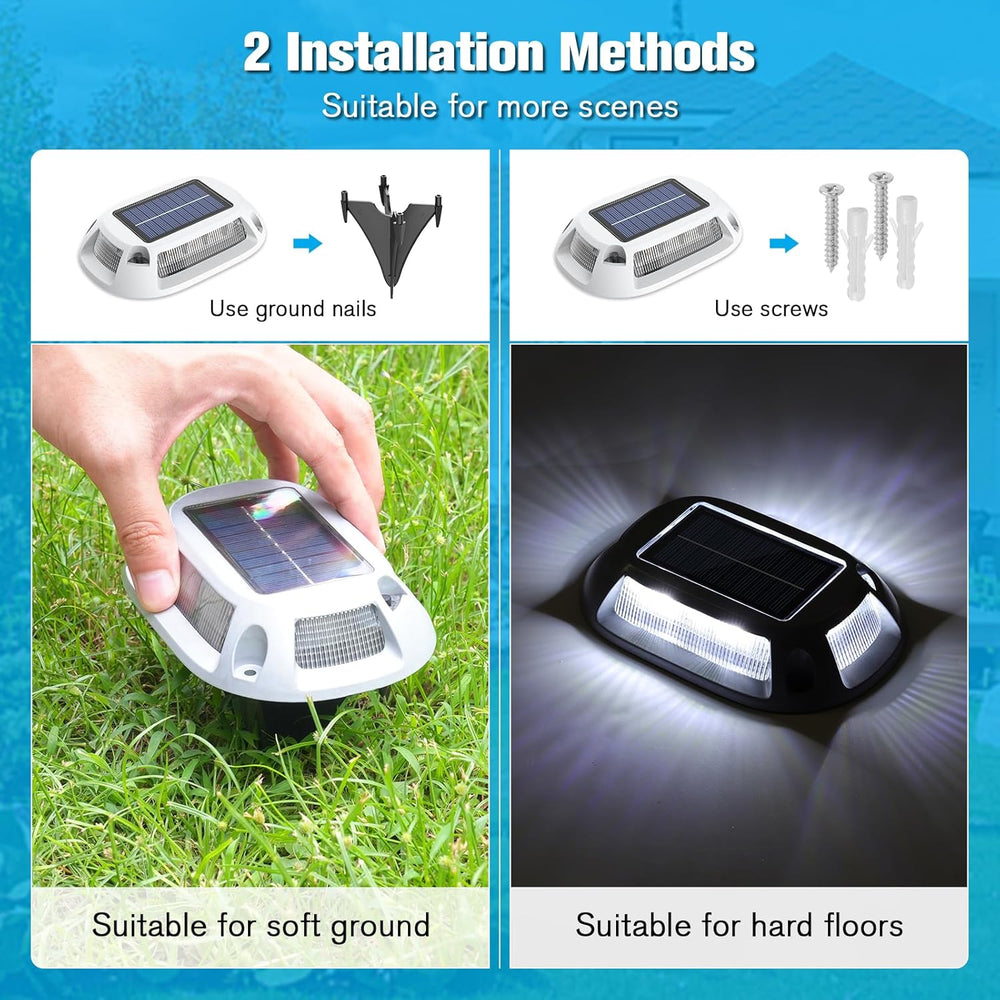 VOLISUN Solar Driveway Lights Dock Deck Lights 12 Pack,9 Colors in 1 Led IP67...