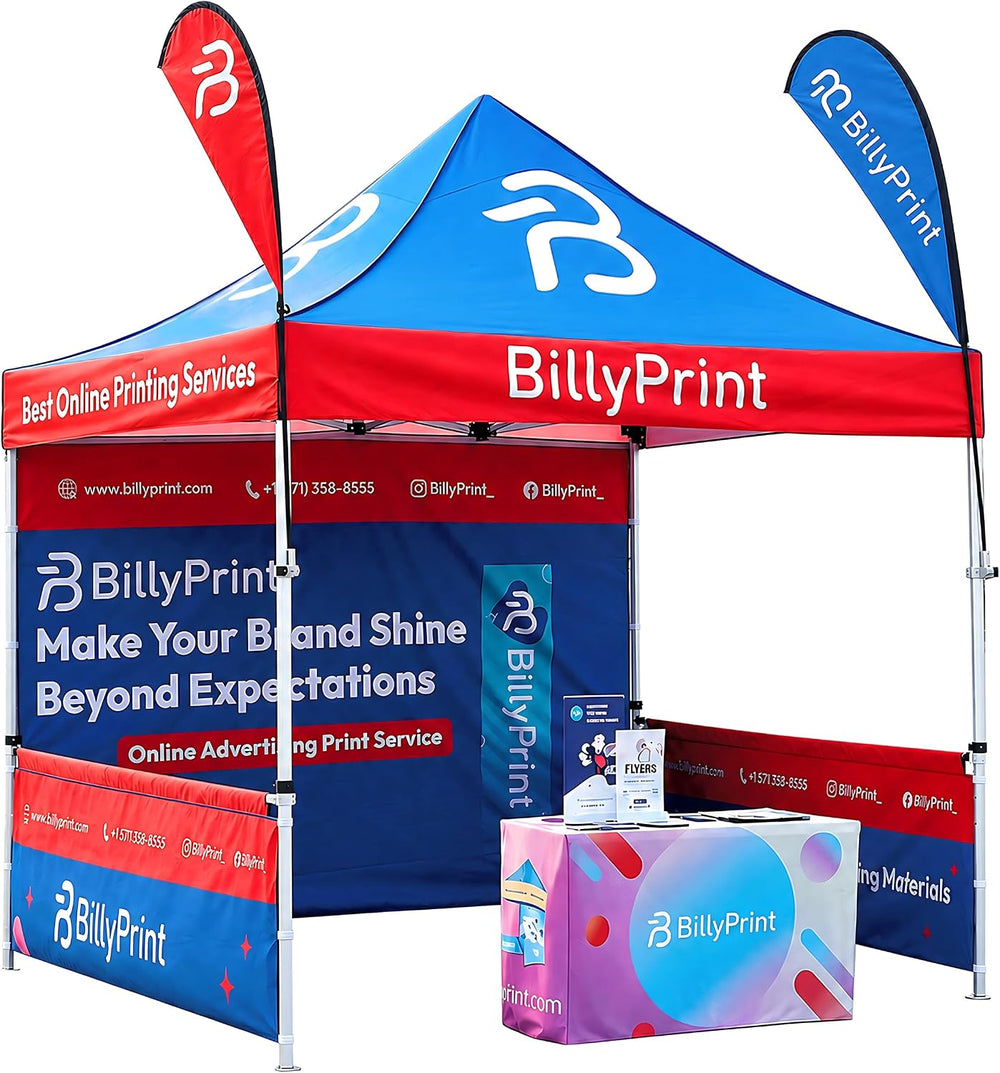 BillyPrint Custom Canopy Tent 10x10 with Logo | Pop Up Vendor Tent for Trade ...