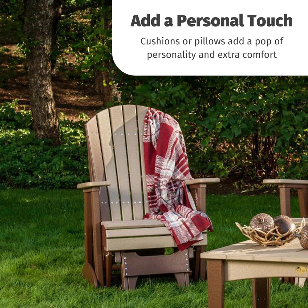 LuxCraft 2' Adirondack Glider Chair, Outdoor Patio Rocking Glider, Glidin...