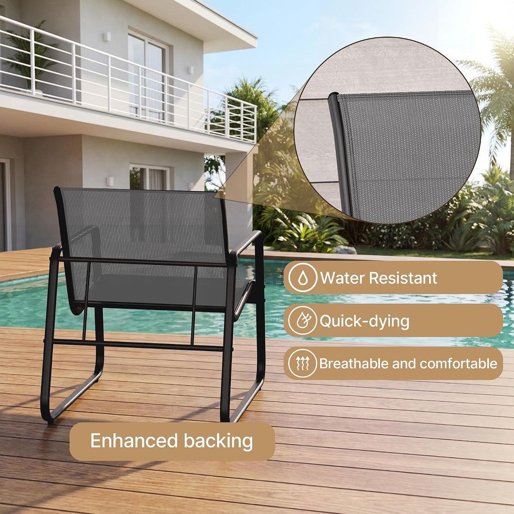 Gizoon Patio Chairs Set of 2, 3PCS Patio Furniture Set, Balcony Chair Set