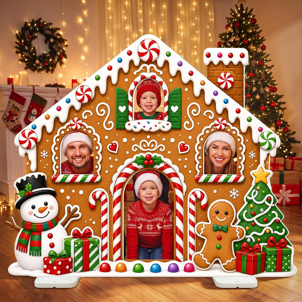 Qunclay 4.4 ft Christmas Gingerbread House Cardboard Cutout with Base