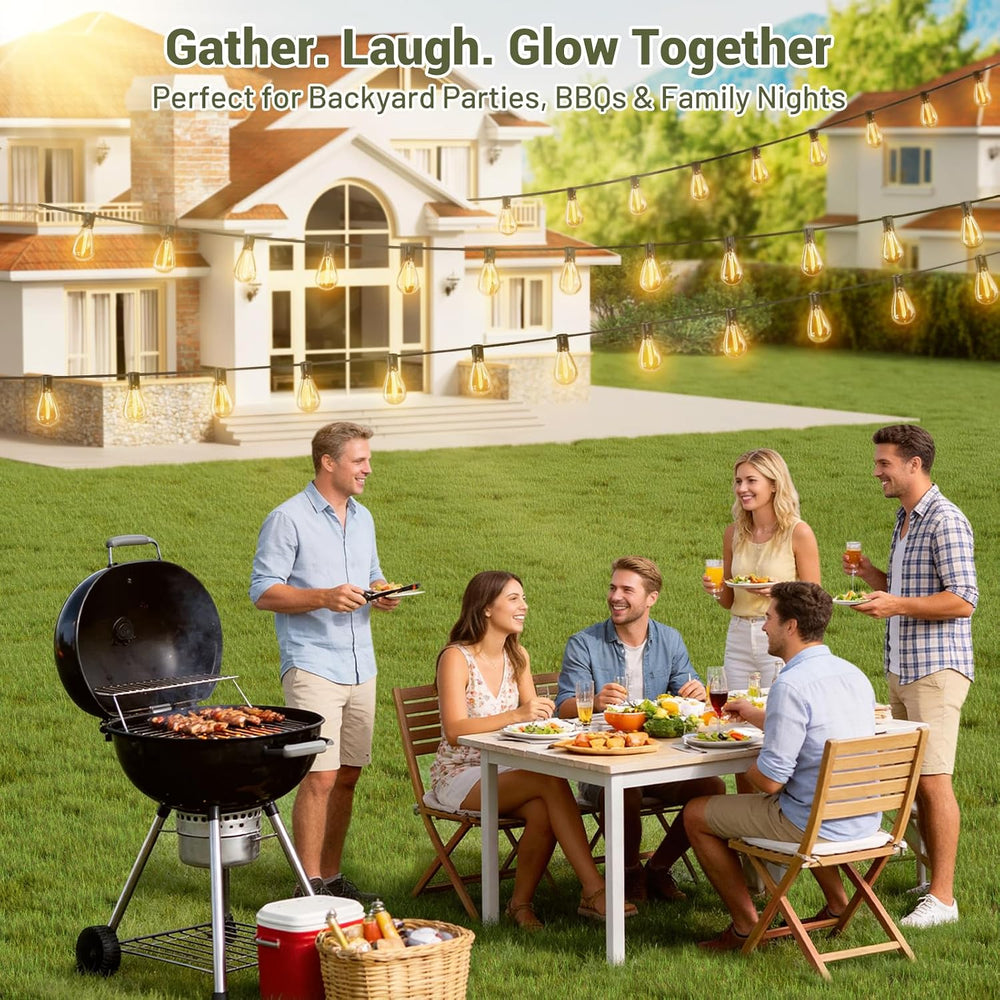 200FT Solar String Lights Outdoor Waterproof 72+2 LED Bulbs, Solar Powered wi...