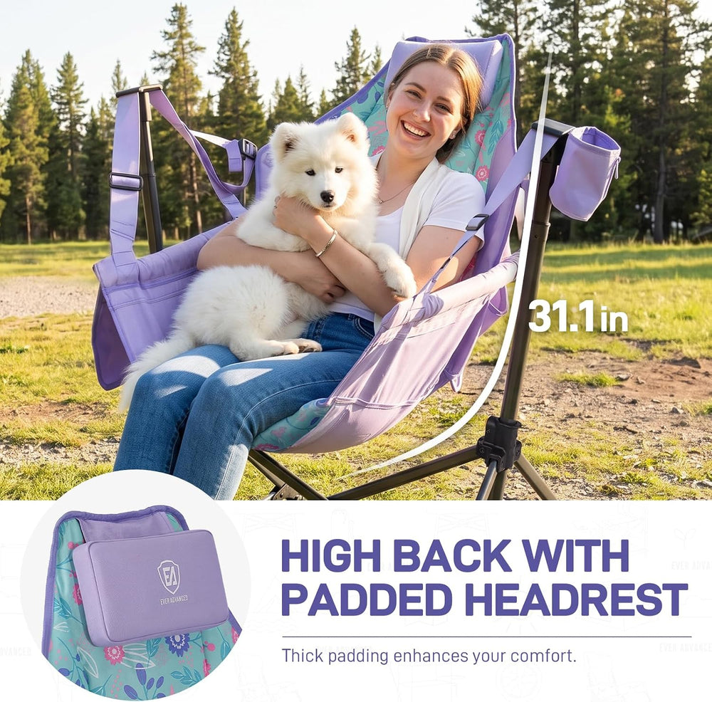 EVER ADVANCED Hammock Camping Chair, Oversized Heavy Duty Swing Chair with De...