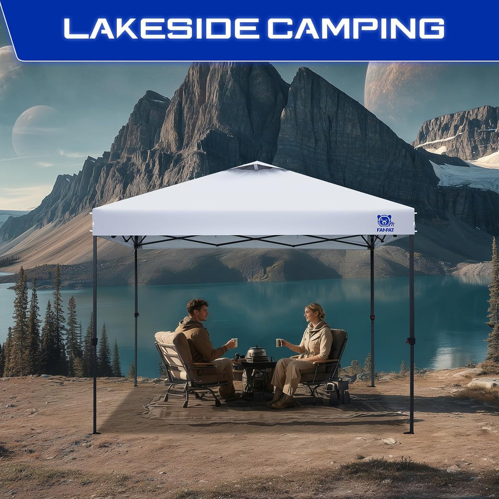 FANPAT 10x10 Pop Up Canopy Tent, Instant Portable Shelter, White 10x10