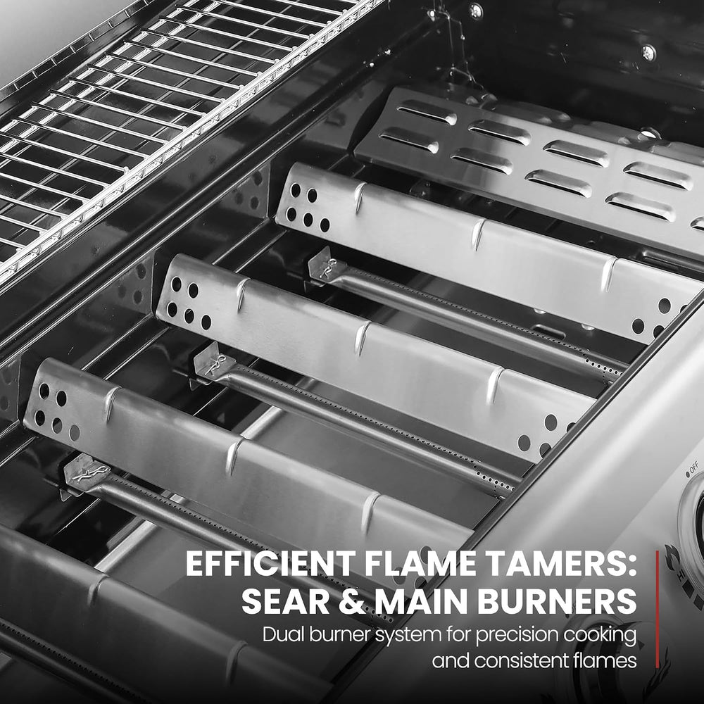 Royal Gourmet GA6402S 6-Burner Propane Gas Grill with Side Burner, Silver