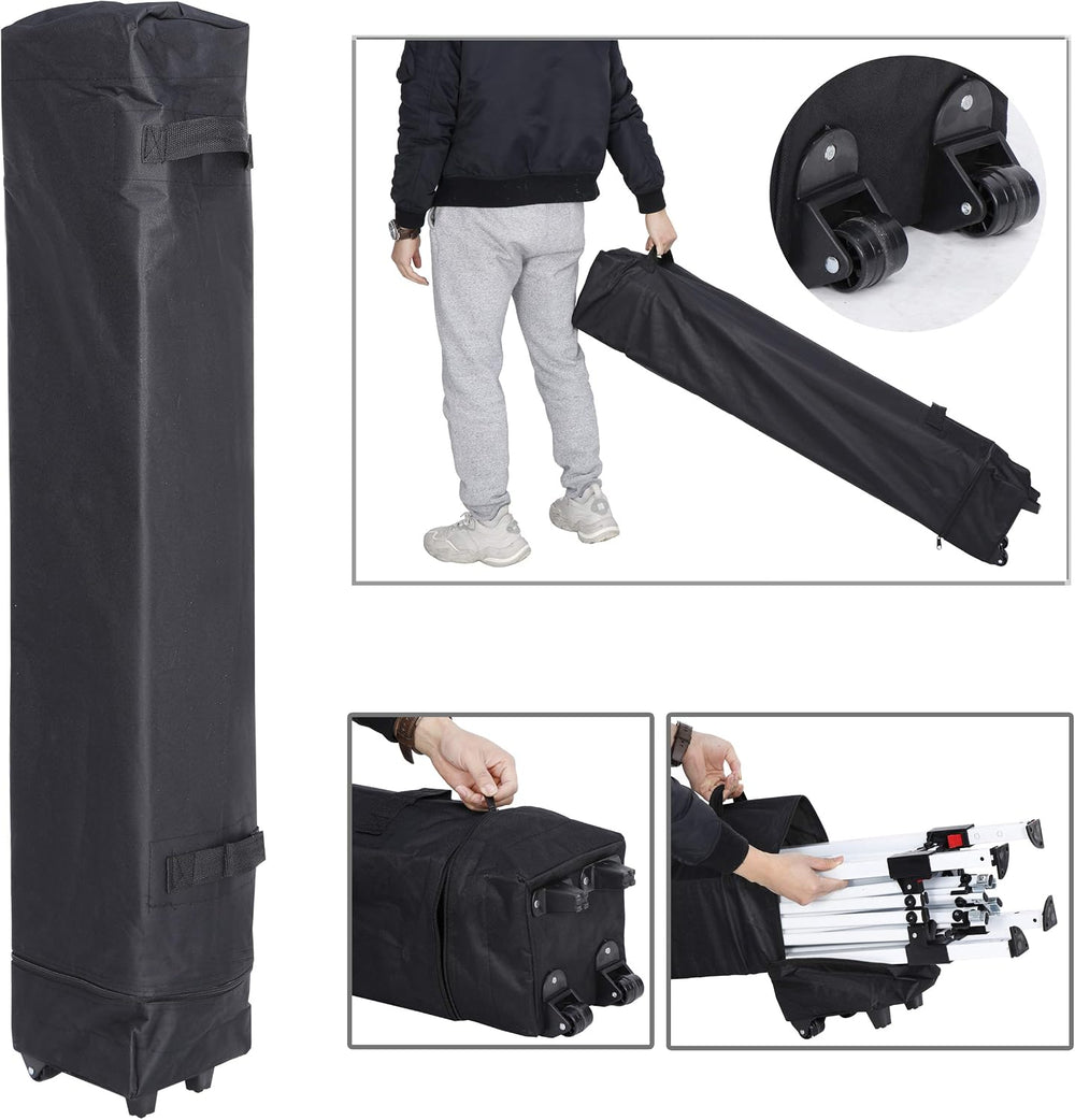10 x 10 FT Pop Up Canopy Tent - Instant Outdoor Canopy with Wheeled Carry Bag...