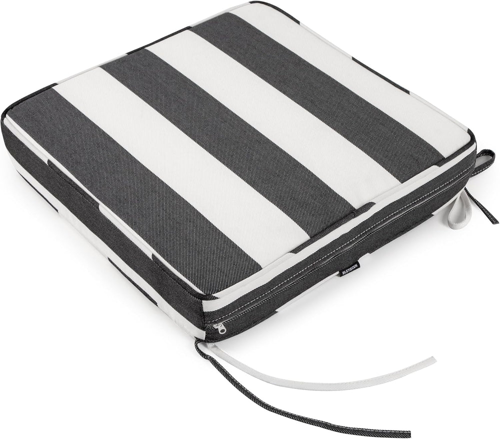 19x19x3 Inch utdoor Square Corner Chair Cushions with Ties Set of 2, Water&am...
