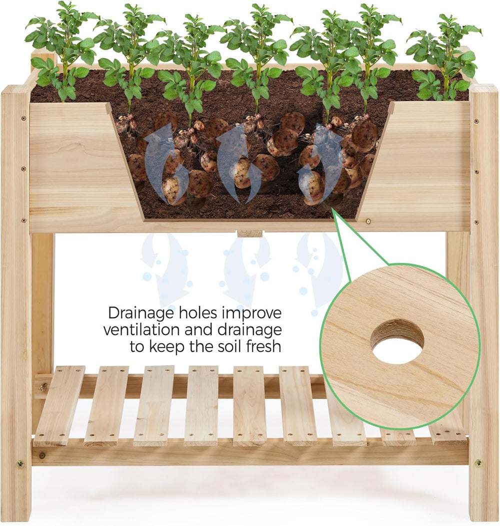 Yaheetech 34" Raised Garden Bed with Legs, Wooden Planter Box, 1Pcs