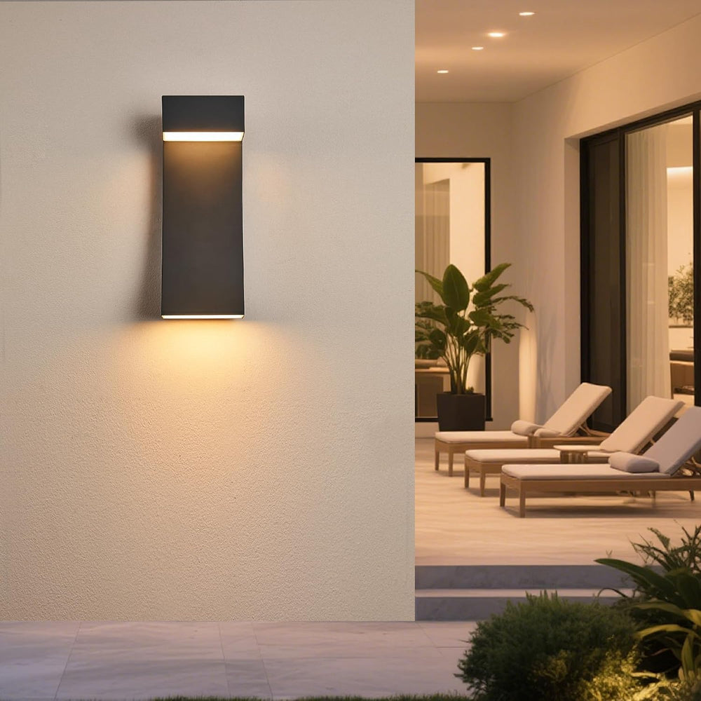 Modern Outdoor Wall Light Curved Design Waterproof,Super Bright LED,Textured ...