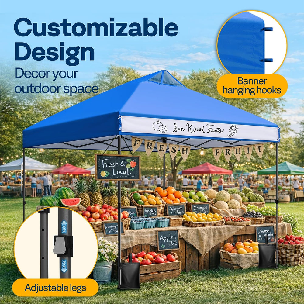 VIVOHOME 10x10ft Pop Up Canopy Tent One Push Setup