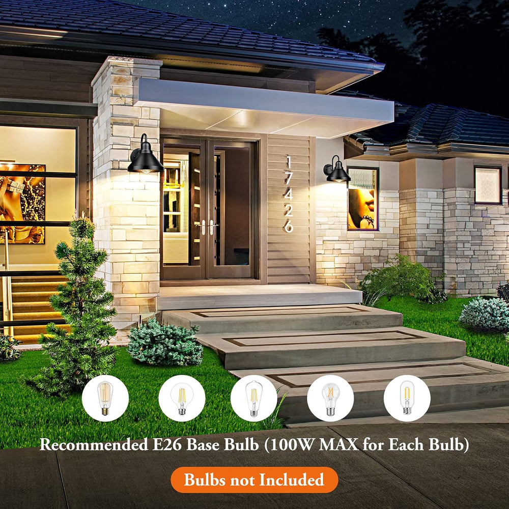 Brightever Gooseneck Outdoor Light Fixtures, 2-Pack Farmhouse Barn Lights for...