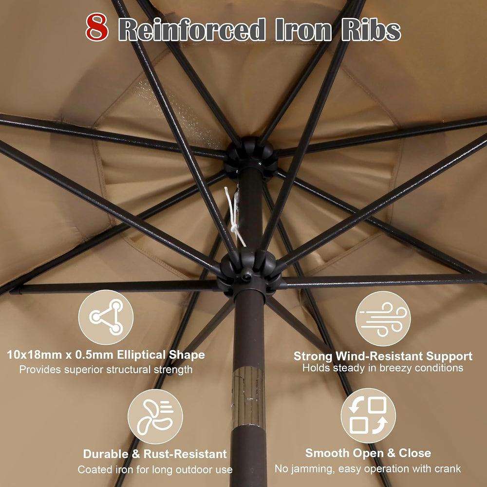 Blissun 9' Outdoor Patio Umbrella, Outdoor Table Umbrella, Yard Umbrella,...