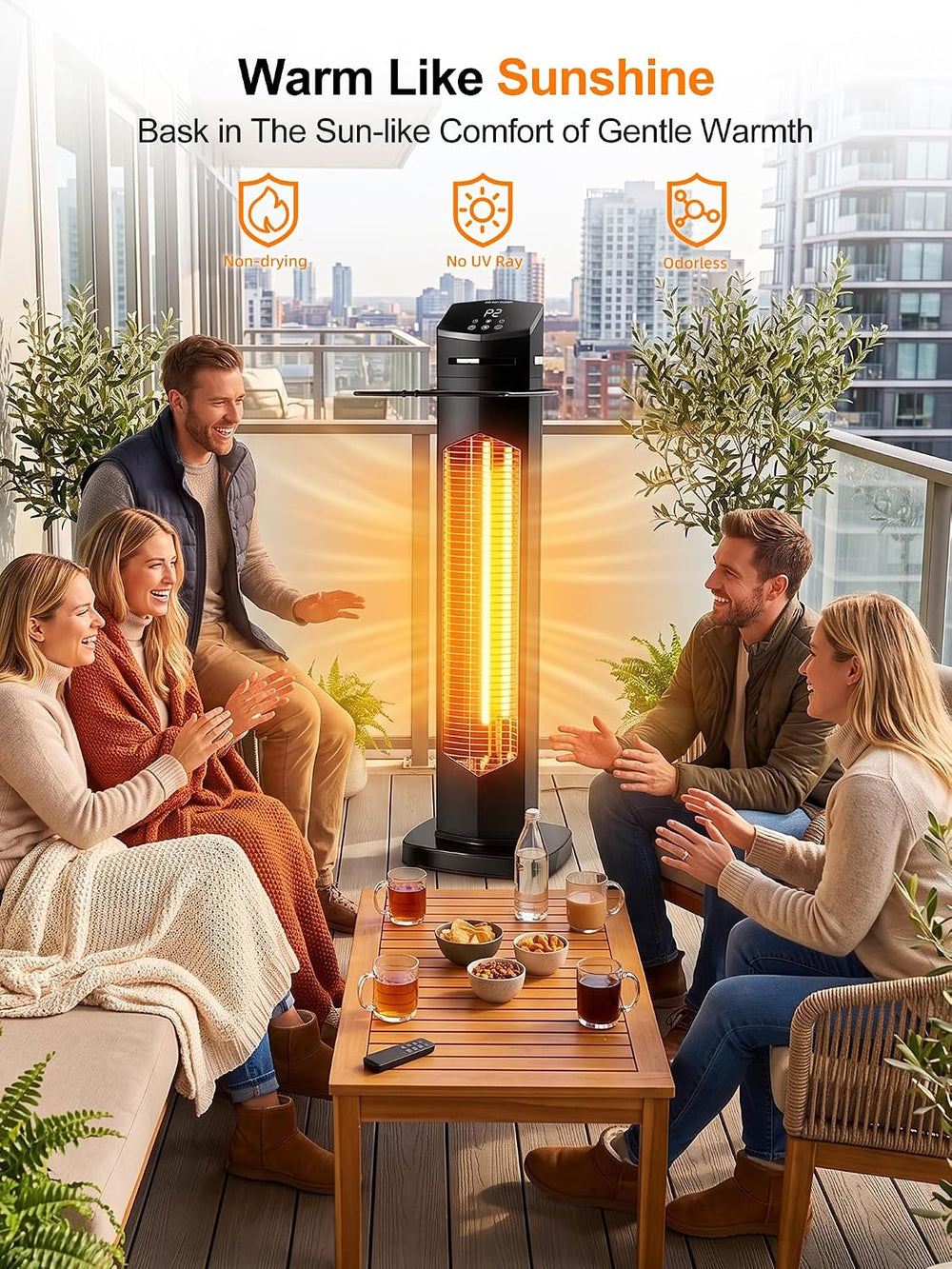 MEPTY Outdoor Heaters for Patio, 1500W Electric Infrared Heater with Remote, ...