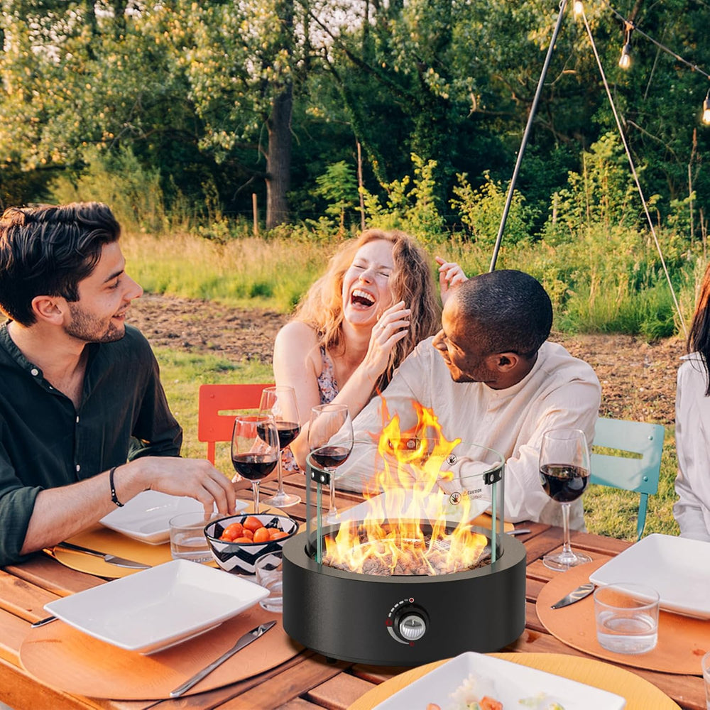 15.7" Gas Fire Pit Bottom-Mounted for Table with Umbrella Hole, FP039
