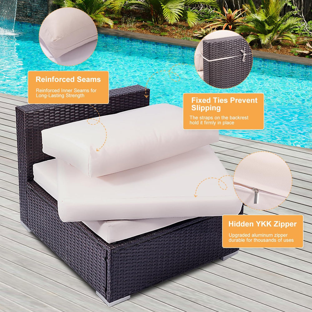 9 Piece Outdoor Patio Cushion Covers Replacement, Beige