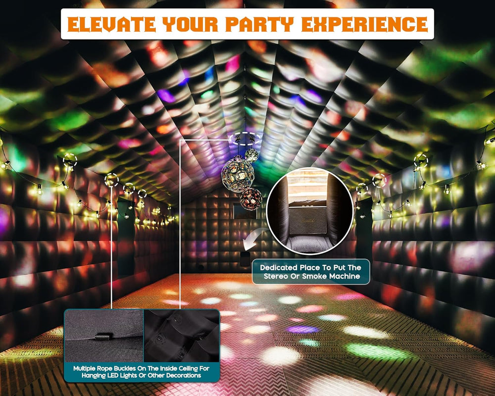 SPECRAFT 39 x 20 x 14 FT Black Inflatable Nightclub Tent with Pavilion