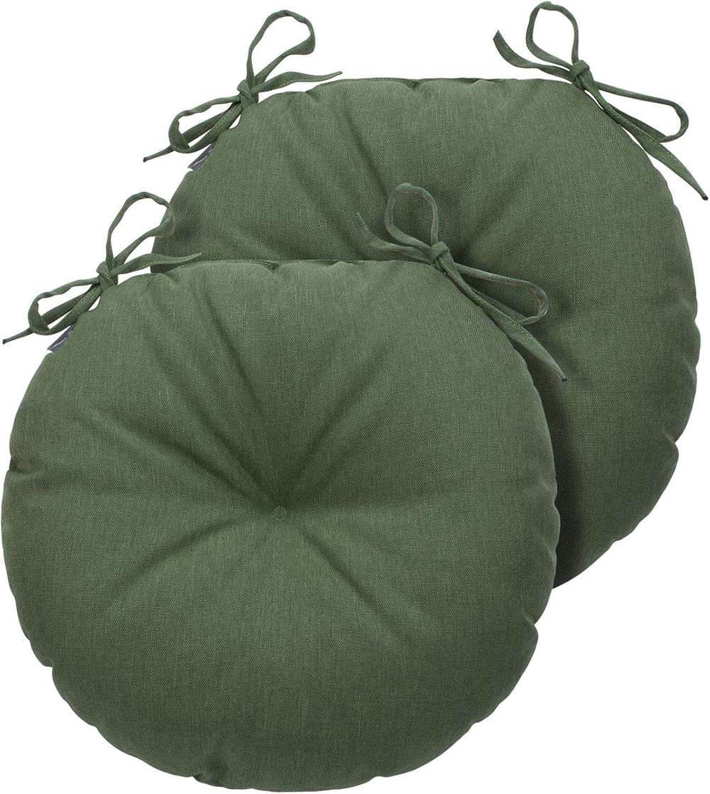 Magpie Fabrics 15" Round Bistro Seat Cushions with Ties, Set of 2, Water...